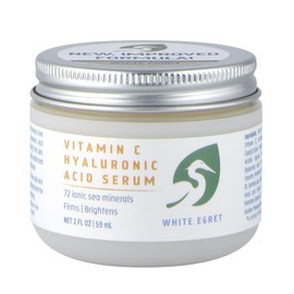 White Egret Radiant Glow Hyaluronic Acid Serum with Vitamin C - 2 Fl Oz | Anti-Aging Skincare for Women | Hydrating, Firming, and Brightening Formula