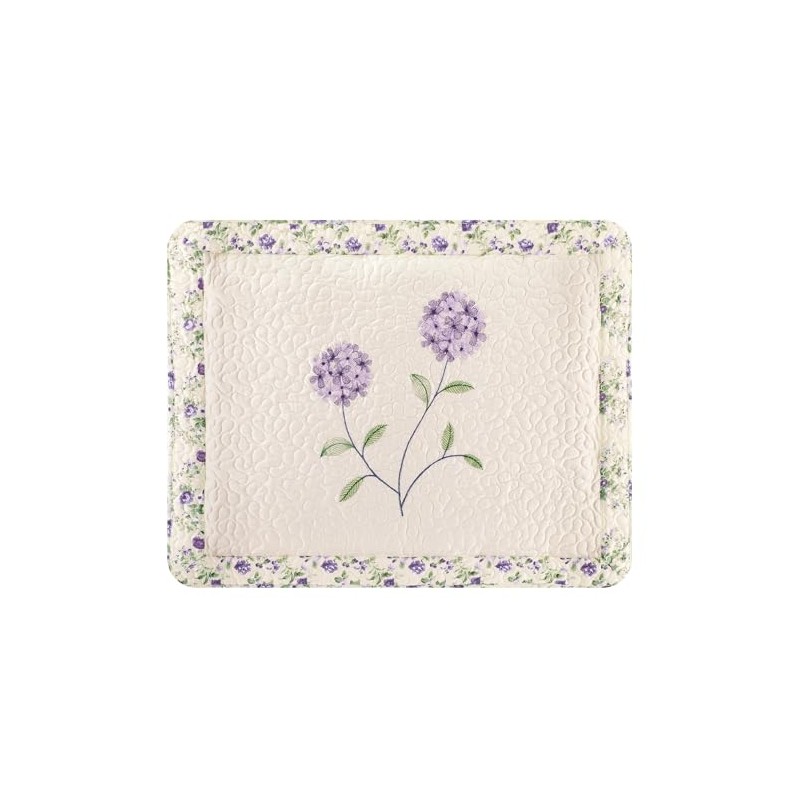 Collections Etc Embroidered Carnation Design Quilted Pillow Sham