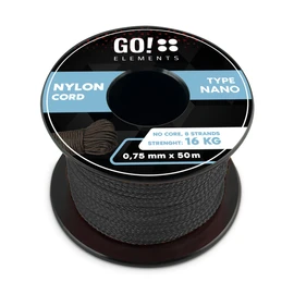 GO!elements Nano Cord | Mason's Cord | Filigree, Thin & Extremely Stable | 100% Nylon Rope | Diameter 0.75 mm - Coreless - Max. 15 kg - Tear-Resistant | Repair Cord for DIY, Camping | Nylon Cord |