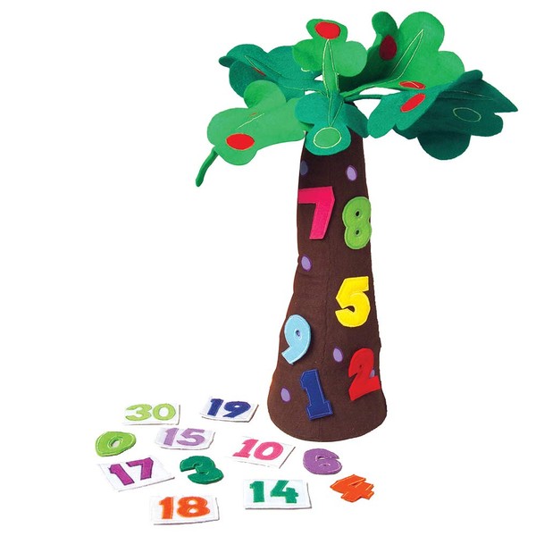 Constructive Playthings 20" H. Freestanding Fabric Tree & Number Props for "Chicka Chicka 123" 31 pc. Set for Ages 3 Years and Up
