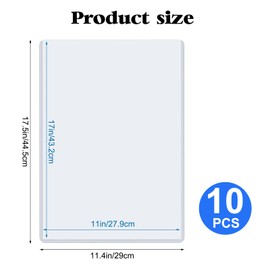 11" x 17" Hard Plastic Sheet Protectors, Menu Rigid Print Protectors, Clear Certificate Waterproof Protectors, Paper Sleeves Photo Plastic Sleeves Document Holder, Birth Certificate Protector(10 Pack)