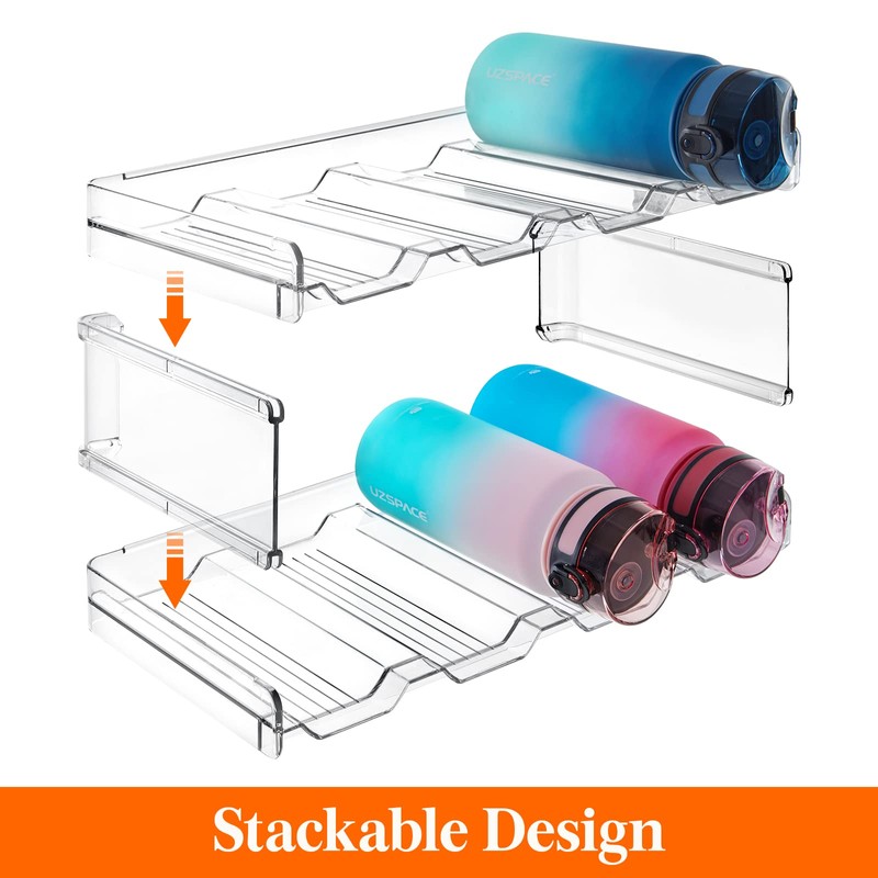 Lifewit Stackable Water Bottle Organizer for Cabinet, Plastic Bottle Holder