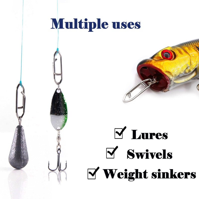 9KM DWLIFE Power Fishing Clips 50Pcs Stainless Steel Quick Change