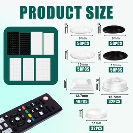 304pcs Bump Dots for Visually Impaired, Rubber Adhesive Bumper Dots Tactile Stickers Tactile Dots Low Vision Gifts Reading Auxiliary for The Blind Low Vision Elderly(Clear, Black)