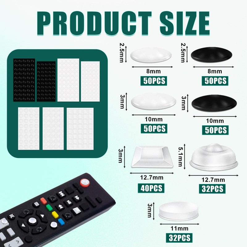 304pcs Bump Dots for Visually Impaired, Rubber Adhesive Bumper Dots