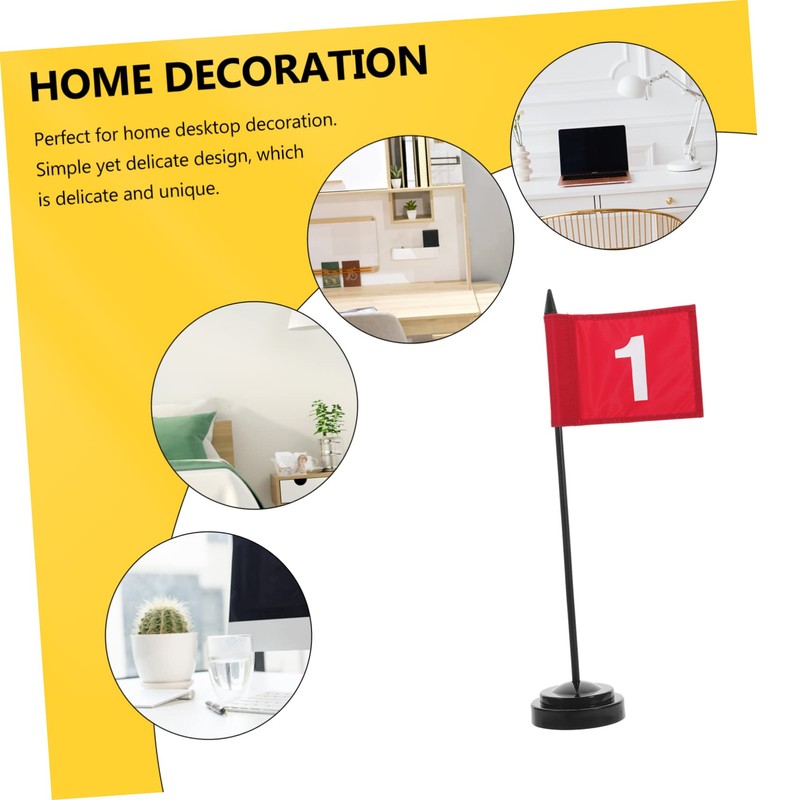CIYODO 12Pcs Desk Flag Holder Set Flagpole with Stable Base