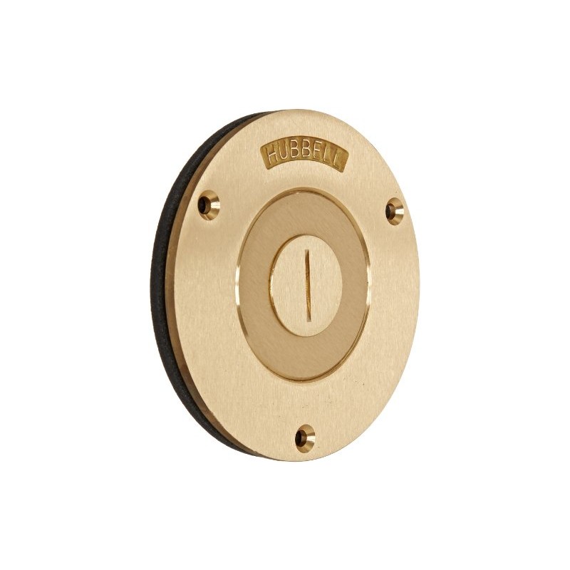 Hubbell Wiring Systems S2525 Brass Round Floor Box Combination Single