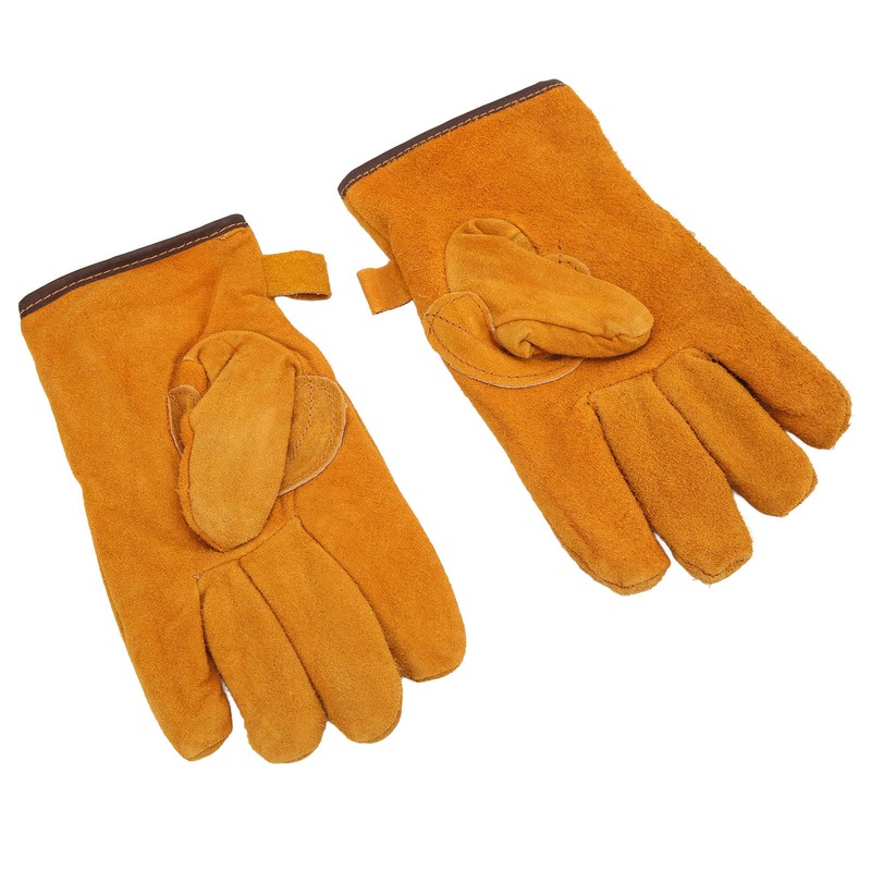 Heat Resistant Gloves Calf Leather Polyester Hand Protection BBQ Grill