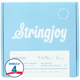 Stringjoy Orbiters Balanced Coated Nickel-wound Electric Guitar Strings (4 Pack)