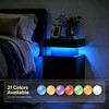 Black Nightstands Set of 2, LED End Table for Bedroom,