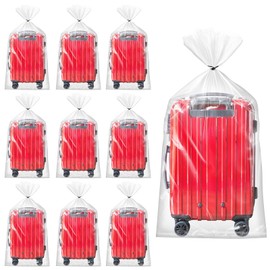 Extra Large Transparent Storage Bags, 10 Gaint 90 x 120 cm Plastic Bags with 20 Ribbons, Transparent Plastic Storage Bags for Storage, Reusable Moving Bags for Suitcases, Furniture