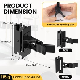MooxHAI E-Track Tool Holders,Etrack Accessories for Enclosed Trailer for Brooms, Poles, Shovels,Rakes, E Track Tool Hanger for Trailer Accessories,Warehouse Stabilizing Organizers (Black M2-6 Pack)