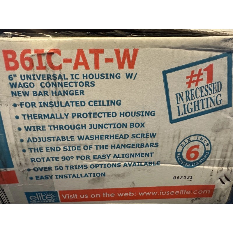 Elite Lighting NEW Box of 6 Elite Lighting B6IC-AT-W 1-Light