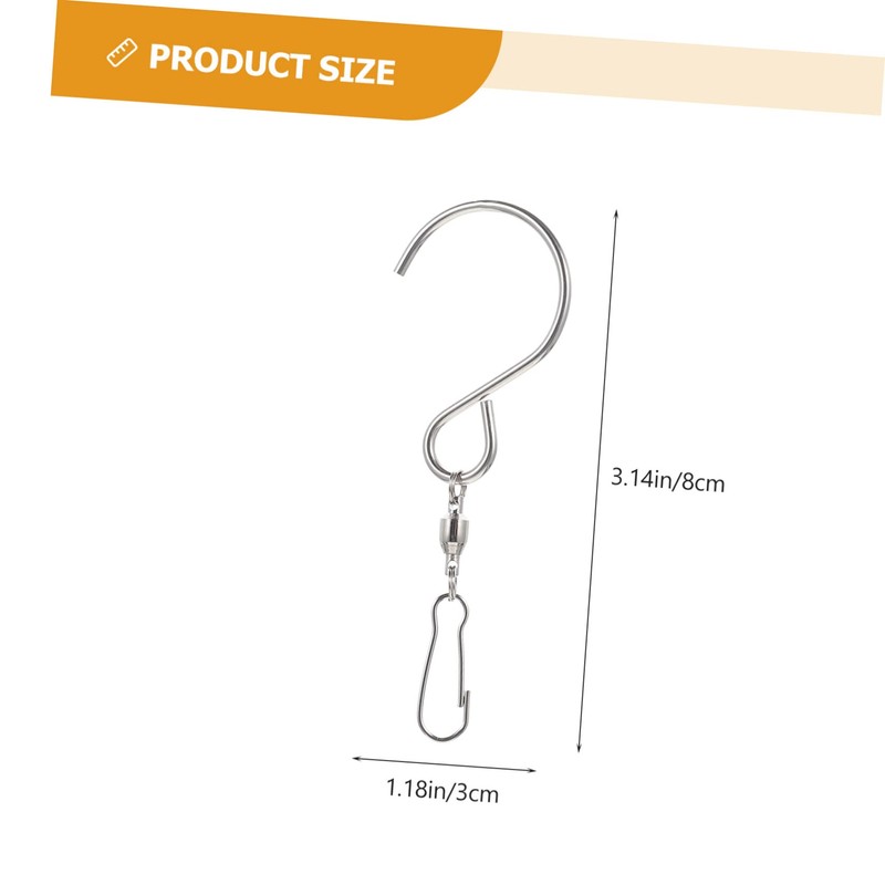 Abaodam 10pcs Swivel Hanging Hooks Stainless Steel Rotating Clips for