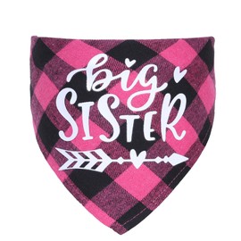 Dog Bandana Pregnancy Announcement, EYLEER Plaid Dog Bandana Scarf Big Brother Big Sister Pregnancy Announcement Pet Costume Accessories Gender Reveal Photo Booth Props Dog Bandana for Small Medium Large Dogs Cats and Other Animals (Pink Plaid)