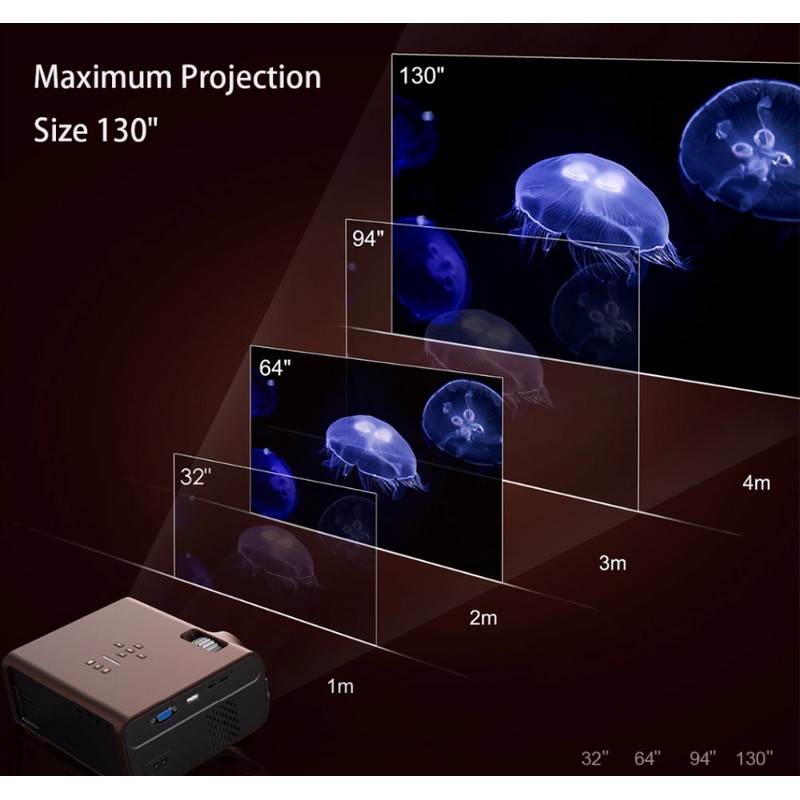 Excelvan BL46 1080P Projector Wifi 2000 lumen Wireless Home Theater