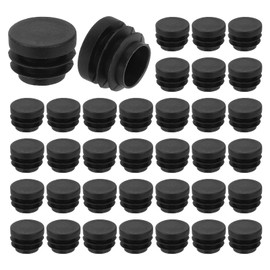 sourcing map 36 Pcs Round Plastic Plug, Tubing End Cap Plugs, 24mm(0.94 Inch) Furniture Leg Pipe Insert, Glide Protection for Chair, Sofa, Table, Shelf, Black