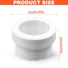 Pool Umbrella Sleeve Stabilizer, Threaded Umbrella Hole Ring Pool Umbrella Adapter, Plastic Umbrella Cone Wedge Fits for 1 3/4" Aquastar Pool Umbrella Inserts, Umbrella Stand Parts Outdoor (White)
