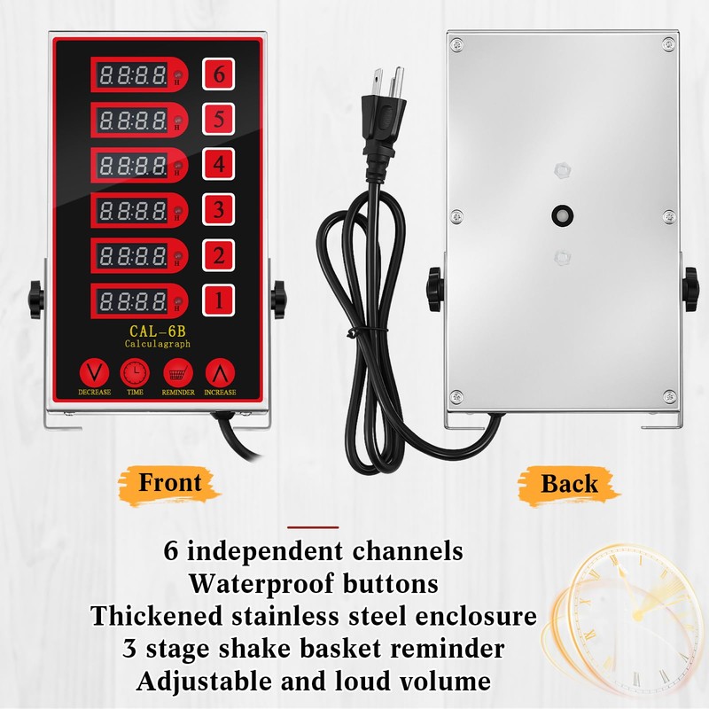 Relaxweex 1 Pack 6-Channel Digital Kitchen Timer, Commercial Cooking Timer