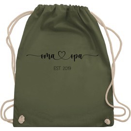 Geschenk mit Namen personalisiert by Shirtracer - Gym Bag Backpack - Grandma and Grandpa Est Year I Grandparents Will Be Gift I You Will Be Grandma and Grandpa Gift Idea I Announce Pregnancy I, 04