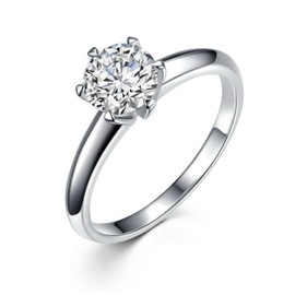 Damen Ringe S925 Sterling Silber Moissanit Ring Classic 1 Karat Öffnung Einstellbare Größe, Geeignet Für Liebhaber, Freundin, Als Jahrestag/Hochzeit Geschenk