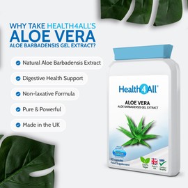 Aloe Vera Gel Extract 6000mg, 90 Capsules, Digestive Health Supplement