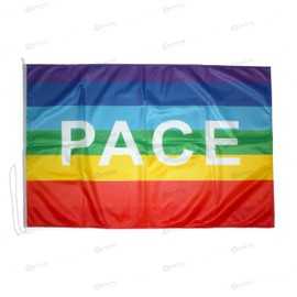 Peace Flag 70 x 100 cm Nautical Fabric 115 g/m2 Flag of Peace 70 x 100 cm with Cord, All-Round Stitching and Reinforcement Ribbon