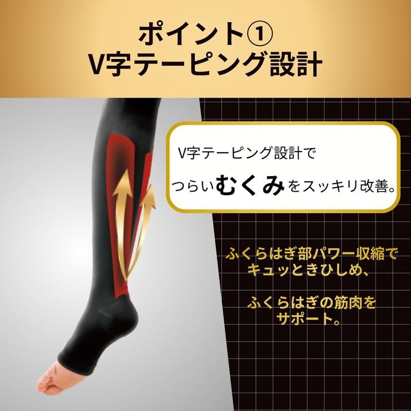 Slim Walk Compression Socks Medical Lymph Socks Long Toeless Black