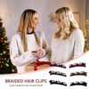 Heart Braided Hair Clips for Women Red Brown Black Hair