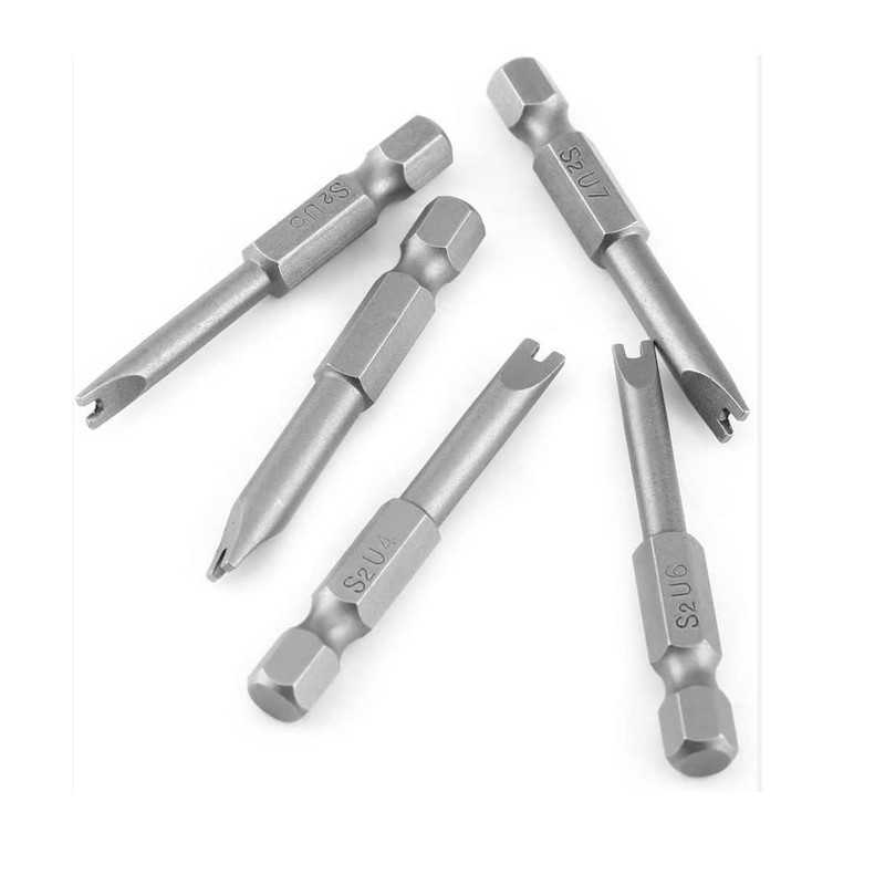 Fongmore 5 Pcs 1/4" Hex Shank Alloy Steel U Shape