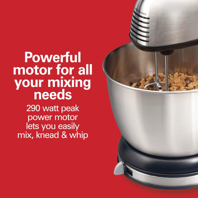 Hamilton Beach Classic Stand and Hand Mixer, 4 Quarts, 6