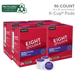 Eight O’Clock Coffee Dark Italian Espresso Single-Serve Keurig K-Cup Pods, Medium Roast Coffee Pods, 24 Count(Pack of 4)