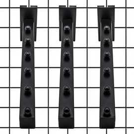 HPGJLEE Gridwall Waterfall Hooks, Display Hooks for Grid Wall Panels, Grid Wall Accessory for Storage Display Clothes in Retail Shop Garage (Black, 2-Packs)