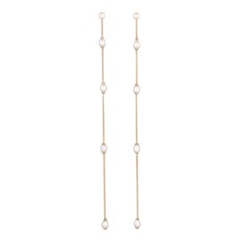 Premium Earrings 925 Silver Gold-Plated 24 K Women's Earrings Pearls for Women Freshwater Cultured Pearls Girls Mum Length 13.2 cm, Sterling Silver, No Gemstone