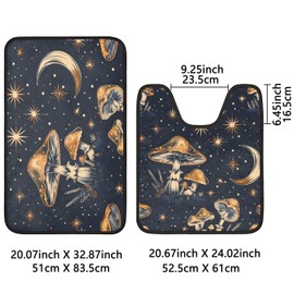 Eizlang Bathroom Rug Set Mushrooms Rugs Non-Slip Bath Mat Toilet U-Shaped Rug 2 Piece Bathroom Bathtub Absorbent Floor Mat Vegetables (78)