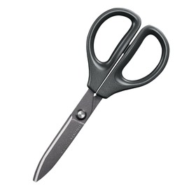 Kokuyo HSM-PFA100D Scissors Saxa Fluorine Glueless Blade, Black