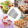8Pack SUS304 Stainless Steel Mini Fruit Fork,Two Prong Fork, Appetizer