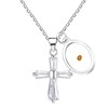 Uloveido Dainty Womens Cross Necklace Rectangular CZ Cross Pendant Christian