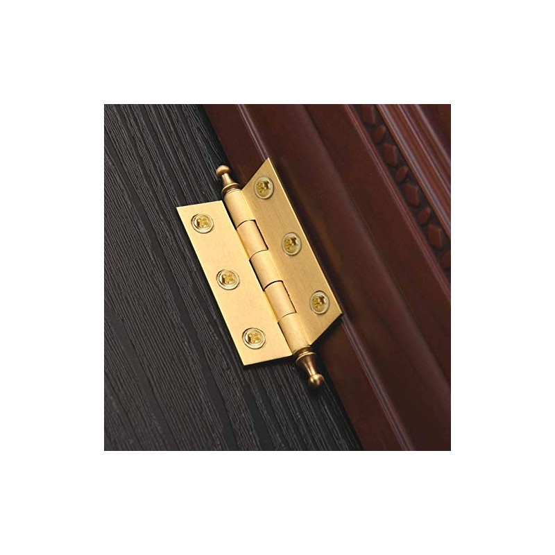 4Pack Brushed Brass Cabinet Cupboard Door Decorative Butt Hinges Furniture