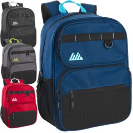 Summit Ridge (24 Pack) Wholesale 18 Inch Heavy Duty Multipocket Backpacks in Bulk for Homeless, Sports, Travel