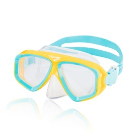 Speedo Unisex Kid's Swim Snorkel Dive Mask Anti-Fog with Nose Cover Adventure Series - Spectra Yellow/Clear M, One Size