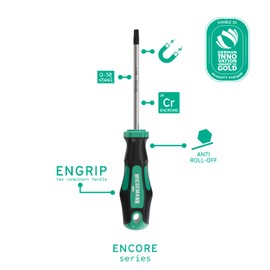 TX Screwdriver Set for Torx Screws 6 pcs. with Ensure tip Made of Q-50 Steel by WIESEMANN 1893 I T10, T15, T20, T25, T30, T40 I with Magnetic tip I 81147