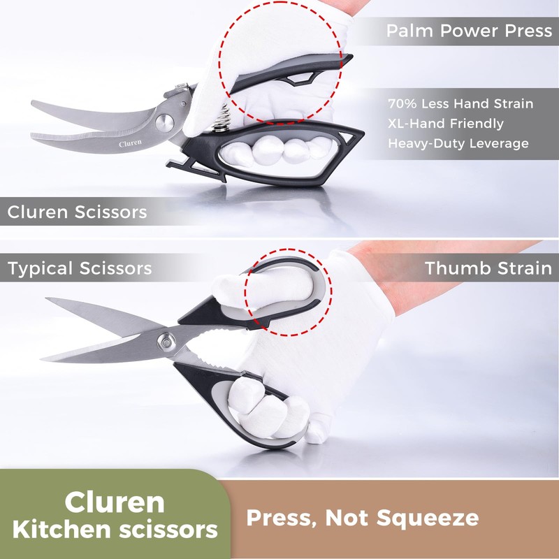 Cluren Kitchen Shears & Scissors Heavy Duty with Self-Standing Base