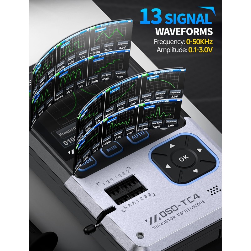 FNIRSI DSO-TC4 Handheld Oscilloscope, 10MHz Bandwidth 48MSa/s Sampling Rate Digital