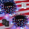 YEGUO Red White Blue Lights, 33ft 100 LED String Lights
