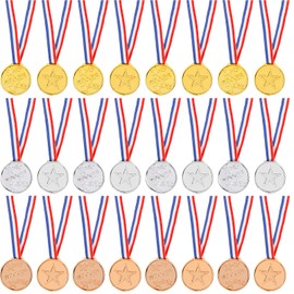 Fowecelt Medaillen Kindergeburtstag Kinder Gewinner - 24 Stücke Medaillen Kinder für Mini-Olympiade, Medaillen Fussball Kinder für Schulpreise, Goldmedaille für Kinder und Erwachsene