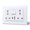 BSEED Double Plug Socket with USB C and USB A,Glass