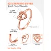 Silvora 925 Sterling Silver Knot Ring Rose Gold Promise Ring