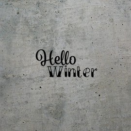 Decal Stickers of Hello Winter (Black) (Set of 2) Premium Waterproof Vinyl Decal Stickers for Laptop Phone Accessory Helmet Car Window Mug Tuber Cup Door Wall Decoration - ANDsticd46701BL