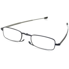 Foster Grant Gideon Rectangular Reading Glasses, Blue/Transparent, 64 mm, +2.50